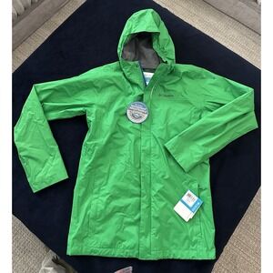 Columbia Youth Xl  Watertight green hooded windbreaker rain jacket